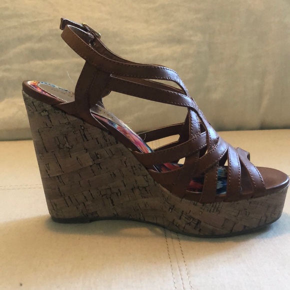 Madden Girl Leather and Cork Wedge - Picture 4 of 5